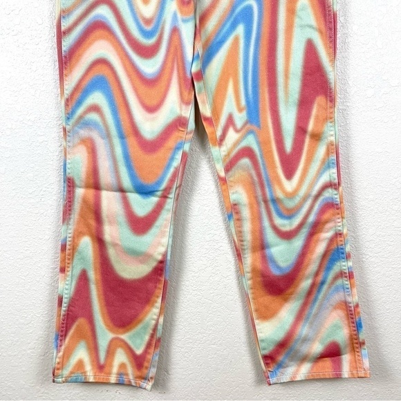 NWT Wrangler Wild West 603 High Rise Straight Rainbow Wave Jeans Sz 28X28 Women - Picture 5 of 15